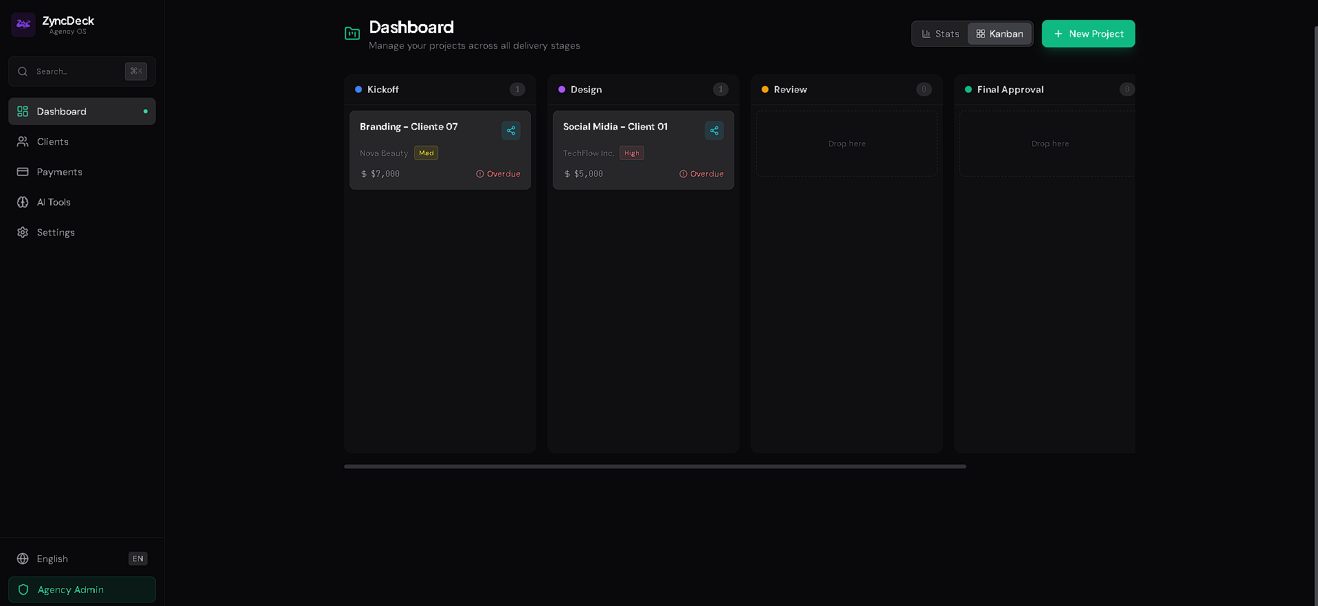 ZyncDeck Workflow Dashboard
