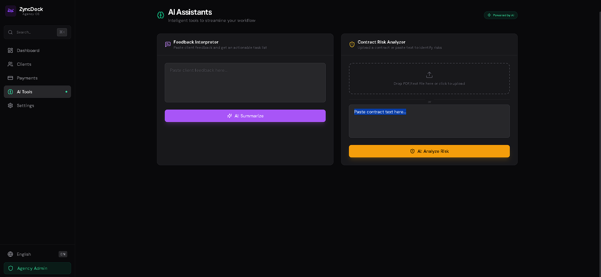 ZyncDeck AI Tools